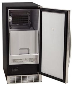 EdgeStar IB450SSP 50 lb. 15 Inch Wide Undercounter Clear Ice Maker with Drain Pump Stainless Steel 16 41IQBh pFQL