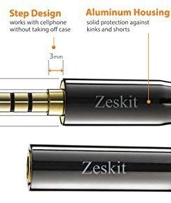 Alternative view of Zeskit Premium 3.5mm Jack Male to Female AUX Audio Extension Cable, TRRS 4 Poles for Headphones with Mic, Speakers - 6ft 6 Feet