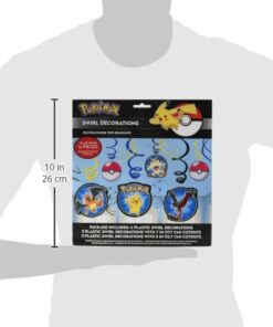 Amscan 12 Count Pokemon Foil Swirl Decorations, Multicolor 13 41Iv0xShqpL