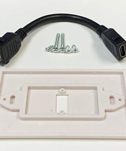 Alternative view of iMBAPrice - HDMI Pigtail Wall Plate Built-in Flexible Hi-Speed HDMI Cable with Ethernet Single Port (1 Port) White