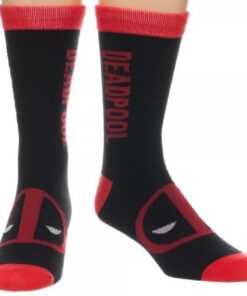 Marvel Deadpool Adult Crew Socks, Fits Men's shoe size 8-12 3 41JOBXvzB L