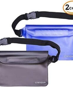 Crenova Waterproof Pouch IP68 Beach Accessories Fanny Pack with Waist Strap Dry Bag with Adjustable Belt Beach Essentials Accessories to Keep Your Valuables Safe and Dry Perfect for Beach Snorkeling Kayaking Pool Water Park (Blue & Black) Blue & Black 41 41Jb6puvCEL
