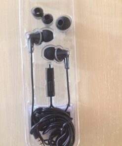 Panasonic ErgoFit Wired Earbuds, In-Ear Headphones with Microphone and Call Controller, Ergonomic Custom-Fit Earpieces (S/M/L), 3.5mm Jack for Phones and Laptops - RP-TCM125-K (Black) Black With Mic 50 41K0bspg3cL