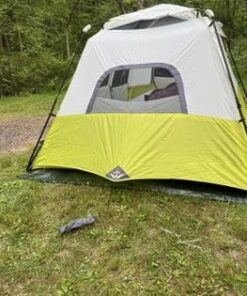 CORE 6 Person Instant Cabin Tent | Portable Large Pop Up Tent with Easy 60 Second Camp Setup for Family Camping | Included Hanging Organizer for Outdoor Camping Accessories Light Gray/Green 32 41K8Erl SuL