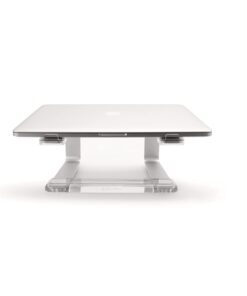 Griffin Elevator Laptop Stand - Ergonomic Computer Riser & Laptop Mount Made of Sturdy Brushed Aluminum - Supports Posture & Elevates Workspace with a Minimal Design, Classic Clear (2.5 Oz) Silver 9 41KDn32XgL 1