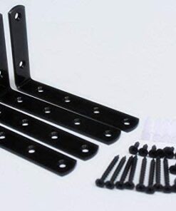 MHMYDZ 4 Pcs Black Steel Heavy Duty"L" Corner Brace Joint Angle Bracket Shelf Bracket Wall Hanging with Screws 125mmX75mm/5 InchX3 Inch Decorative Corner Brackets Joint Angle Bracket 4 Pack(Balck) 27 41KJwBiHEIL