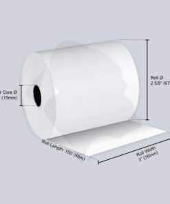 (50) Gorilla Supply 3 x 150 1-Ply Bond Receipt Paper Rolls, Kitchen Printer Paper, Pos Cash Register REQ Ribbon Erc30/34/38 Star SP700 TMU200 SRP275, BPA Free, 50 rolls 11 41KQgzqDluL