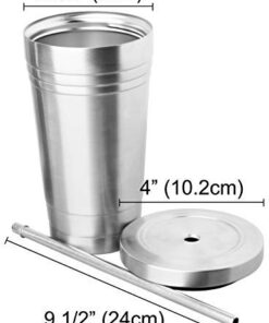Alternative view of STAINLESS STEEL TUMBLER (16oz) with 2 Stainless Steel Straws and Cleaning Brush - Dual Layer Insulation - Ideal Travel Tumbler To Keep Your Hot and Cold Drinks At Temperature Longer 1