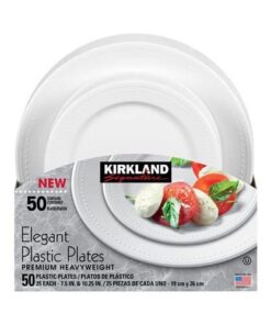Kirkland Signature Elegant Plastic Plates Premium Heavy Weight Size ( 7.5"/10.25") 50Count 11 41KmlzdXOL