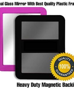 CEREM Locker Mirror Magnetic for Boys or Girls Locker, Gray 5" x 7" - Real Glass Magnetic Mirror for School Locker, Office, Home Grey 11 41KtuiorpHL