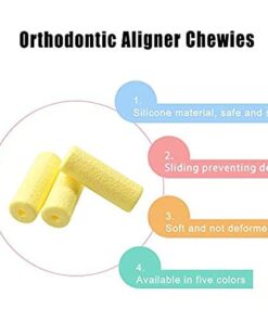 Angzhili 3 Pcs/Box Aligner Chewy,Silicone Orthodontic Chewers for Aligner Trays Seater,Chew Sticks with Storage Case(Yellow) Yellow 11 41L0oPPsC2L