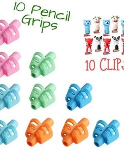 Mr. Pen- Pencil Grips for Kids Handwriting, 20 PCS (10 Finger Grips+10 Clips), Pencil Grips, Pencil Grips for Kids, Pencil Holder For Kids, Pencil Grippers, Finger Grips For Pencils, Pen Grip 23 41L1KHtLftL