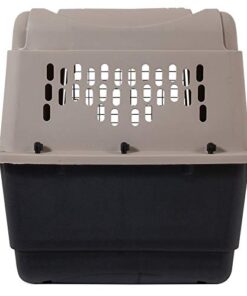 Petmate Ultra Vari Dog Kennel for Small to Medium Dogs (Durable, Heavy Duty Dog Travel Crate, Made with Recycled Materials, 28 in. Long) 25 to 30 lbs, Made in USA TAUPE/BLACK 28" 26 41L5sSSTjLL