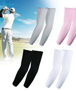 Elixir Golf Pack of 4, The Assorted UV Protective Sun Block Compression Arm Sleeves Arm Cooler Cooling Sleeves Tattoo Cover White,black,gray,pink 9 41LLYrG9 YL