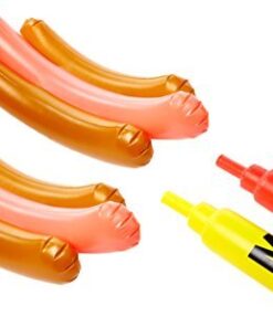 Swimline Hotdog Battle Pool Float , Brown Hotdog Battle Inflatable Joust Set 11 41LMsUDZxmL