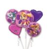 Paw Patrol Girls Pup Skye and Everest Foil Balloons Birthday Party Supplies (5 Piece Bouquet)