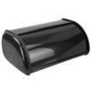 Bread Box For Kitchen Countertop, By Home Basics (Black) | Large Metal Bread Box For Kitchen Counter and Table | Bread Container With Roll-Top Lid | For Loaves, Bagels, Croissants, and Other Treats Black 37 41LZVkHFDL