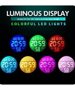 FANMIS Mens Military Multifunction Digital Watches 50M Water Resistant Electronic 7 Color LED Backlight Black Sports Watch red 27 41LloX91eRL