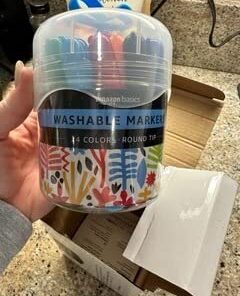 Amazon Basics Washable Round Tip Assorted School Marker Pens, Pack of 24 Colors 53 41Lvn9UTN7L
