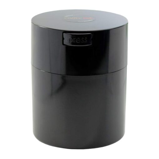 Coffeevac 1/2 LB – Patented Airtight Container | Multi-use Vacuum Container Works as Smell Proof Containers for Ground Coffee and Coffee Bean Containers. Black Cap and Body