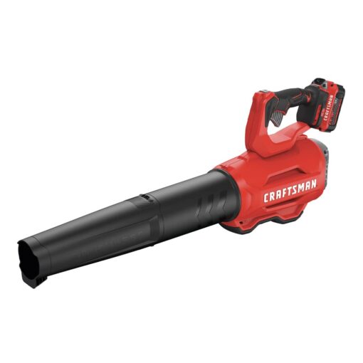 CRAFTSMAN 20V MAX Cordless Leaf Blower, Battery & Charger Included (CMCBL720M1) Red w/4Ah Battery