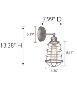 Alternative view of Design House 519702 Ajax 1 Light Wall Light, Galvanized Steel Finish 1 Count (Pack of 1)