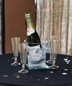 Oojami 140 pc Plastic Classicware Glass Like Champagne Wedding Parties Toasting Flutes Party Cocktail Cups (Gold Glitter) Gold Glitter 19 41NgHJNCwOL
