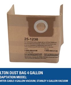 Original Manufacturer Filter Bags AT25-1238 for Porter-Cable and Stanley Wet/Dry Vacuum PCX18301-4B SL18301-3B - 3 Pack 10 41NgnEiunL