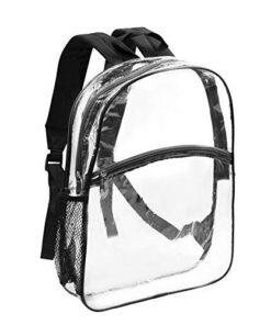 Alternative view of Bags for Less Vinyl Security Clear Bag Stadium Approved Backpack Bookbag with Black Trim Adjustable Straps & Mesh Side