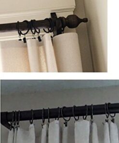 Set of 14 Decorative Drapery Curtain Clip Rings, 2" Interior Diameter, Black Premium Iron Metal Material 20 41NzaBW2pkL