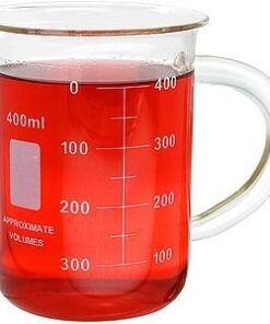 400ml Glass Beaker Mug with Handle 13.5oz