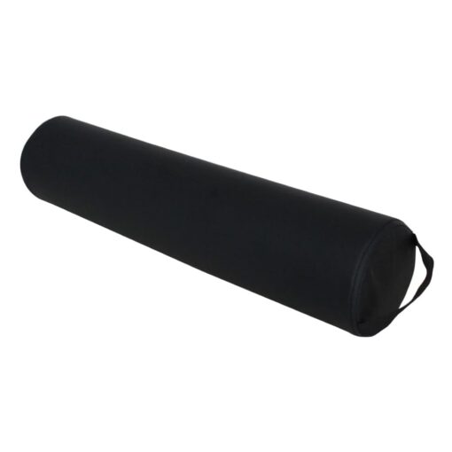 ForPro Full Round Bolster Pillow, Black, Oil and Stain-Resistant, for Massage and Yoga, 6” R x 26” L