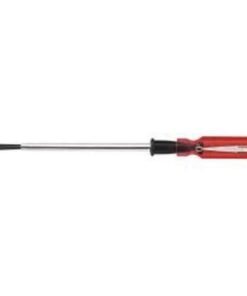 Klein Tools K28 3/16-Inch Slotted Screw Holding Flat Head Screwdriver with 8-Inch Round Shank and Comfordome Handle 3/16-Inch Tip, 10-1/4-Inch Length