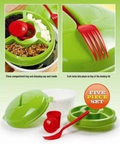 ClearMax All in One Salad 2 Go Container with Attachable Fork 15 41Oh1qd547L