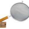 Culina 8" Double Mesh Strainer, Stainless Steel, Wooden Handle