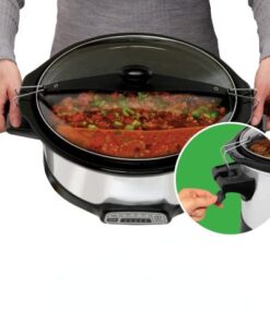 Alternative view of Programmable Stay or Go Slow Cooker, Clip-Tight Sealed Lid, 7 Quarts, Silver