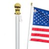 Front Line Flags Flag Pole: 6' Ft Silver Aluminum Flagpole | Spinning and Tangle-Free | Heavy Duty | Wind Resistant and Rust Free Silver Wall Mount Flag Pole P/N FL6S 6ft Silver (Pole Only) 39 41PIQO62CyL