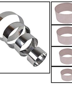Set of 4 Round Mousse Cake Baking Rings Cutters Bottomless by EUROTINS 6 41PgKR ahWL