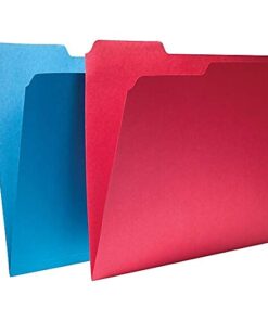 1InTheOffice File Folders, Colored File Folders, File Folders 1/3 Cut Tab Letter Size, Top-Tab/3 Tab,/5 Assorted Colors, 24/Pack - Image 3