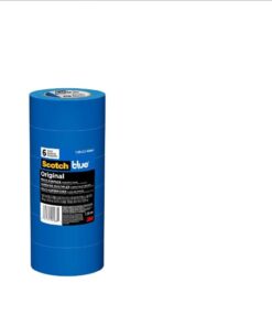 Scotch Painter's Tape Original Multi-Surface Painter's Tape, 1.88 Inches x 60 Yards, 6 Rolls, Blue, Paint Tape Protects Surfaces and Removes Easily, Multi-Surface Painting Tape for Indoor and Outdoor Use 31 41PnFVB78SL
