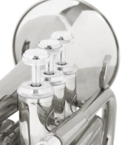 Mendini MPT Brass Bb Pocket Trumpet + Tuner, Case, Mouthpiece, & More (Nickel Plated) Nickel Plated 22 41PoS PuVfL 1