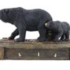 Black Bear Family Cub Keyholder Rack Hook Sculpture, Wall Mounted, 8-inch 40 41PurAruloL