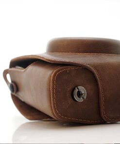 HelloHelio Retro Classic Leatherette Camera Vintage Compact Case for Fujifilm Mini 90 Neo Classic Instant Film Camera with Pocket Strap (Brown Case with Strap) Brown Case with Strap 9 41QFjLWRwTL