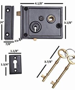 A29 Cast Iron Horizontal Rim Lock, Black Powder-Coated Finish 10 41QK85rvoNL