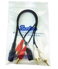 yueton 2 Pack Gold 3.5mm 6" Stereo Female Mini Jack to 2 Male RCA Plug Adapter Audio Y Cable 13 41QOR pZxJL