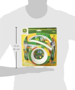 The First Years John Deere's Johnny Tractor and Friends Dinnerware Set - Toddler Plates and Bowls Set - Includes Toddler Plate, Toddler Bowl, Toddler Fork and Toddler Spoon - 4 Count 4 Piece Set 19 41QpxOgdjmL
