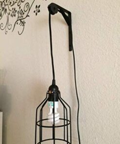 Lightingsky Extension Light Cord Hanging Lantern Pendant Lamp Cord Cable E26 Bulb Socket to 2-Prong US AC Power Cord with On/Off Switch (15 Feet, Black-1 Pack) 15 ft 19 41R MROHAZL