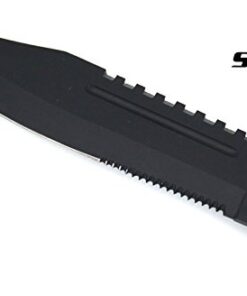 Snake Eye Tactical Serrated Blade 8.5 Inch Survival Knife Heavy Duty Stainless Steel with Kit & Nylon Sheath (Black) Black 9 41RGGvB4VDL