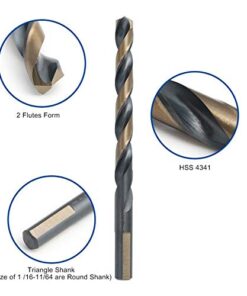 Alternative view of COMOWARE 29-Piece Drill Bit Set, High-Speed Steel Black and Gold Finish with 135 Degree Split Point Tip, 1/16" to 1/2" x 64ths Increments 29 pcs Black Gold