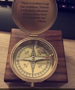 Hampton Nautical Solid Brass Gentlemen's Compass with Rosewood Box, 4", Brass 24 41S1UNEyF7L